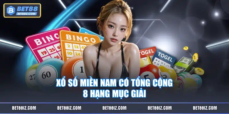 Xổ số miền Nam có tổng cộng 8 hạng mục giải